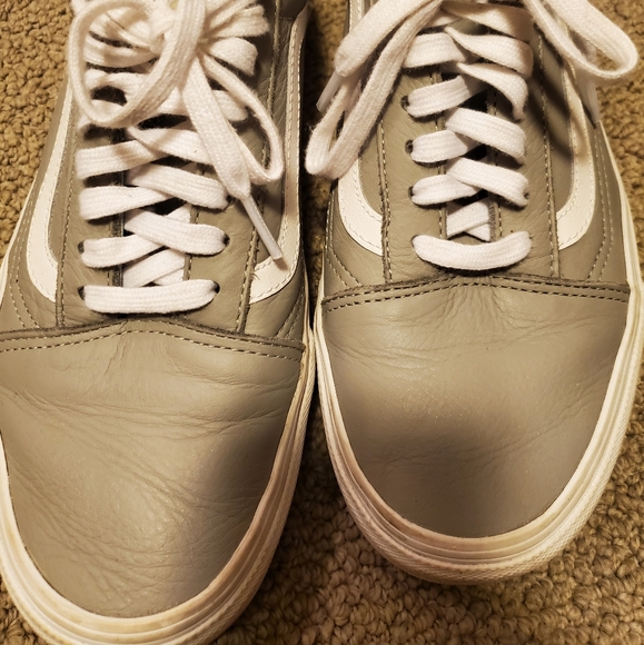 Vans Gray Leather Sneakers - Picture 1 of 4
